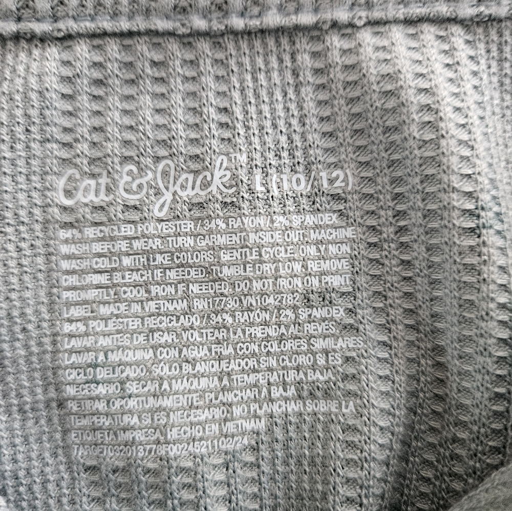 Cat & Jack Girls Sz Lg Sage Green Textured Knit Top - Picture 4 of 5